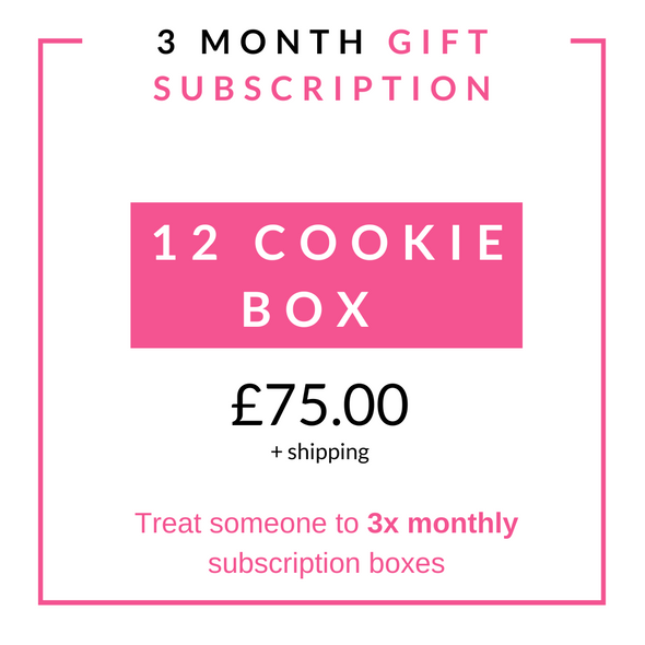 3 Monthly 12 Cookie Gift Box Subscription