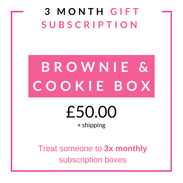 3 Month Brownie and Cookie Subscription Box - The Bakehouse Cranfield